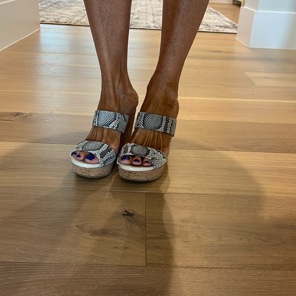Brand new snake skin jimmy choo wedges